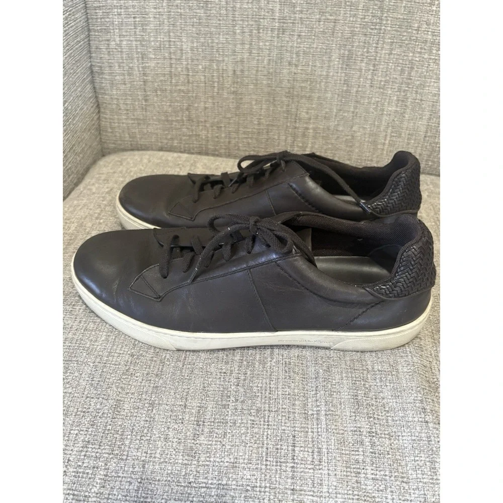Ermenegildo Zegna Mens Sz‎ 10.5 Pelletessuta Sneakers Triple Stitch Heel Black